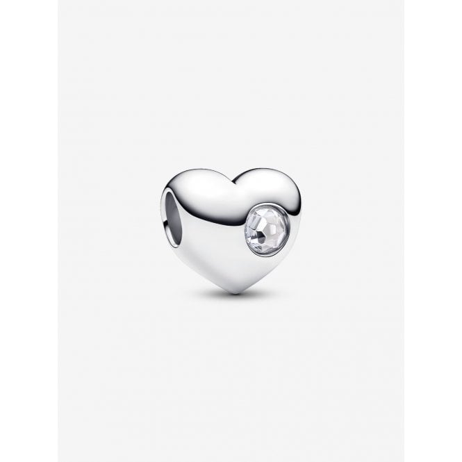 Pandora Engravable April Birthstone Heart Charm 794161C04