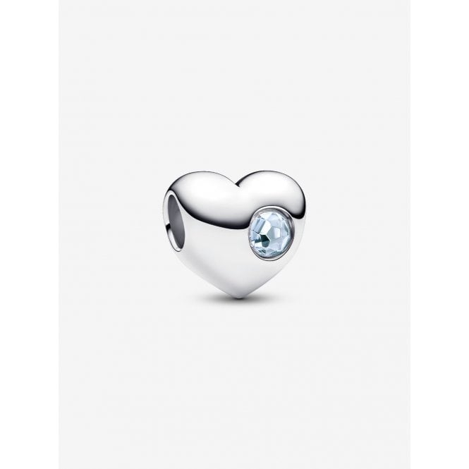 Pandora Engravable March Birthstone Heart Charm 794161C03