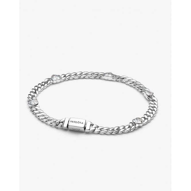 Pandora Heart Cuban Chain Bracelet 594226C01-18
