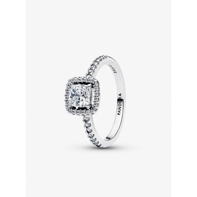 Pandora Sparkling Square Halo Ring 193555C02-56