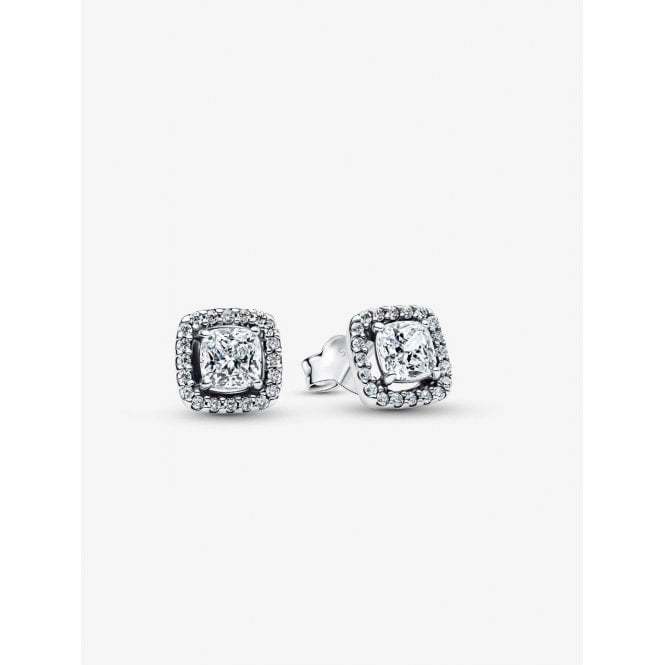 Pandora Square Halo Stud Earrings 293551C02