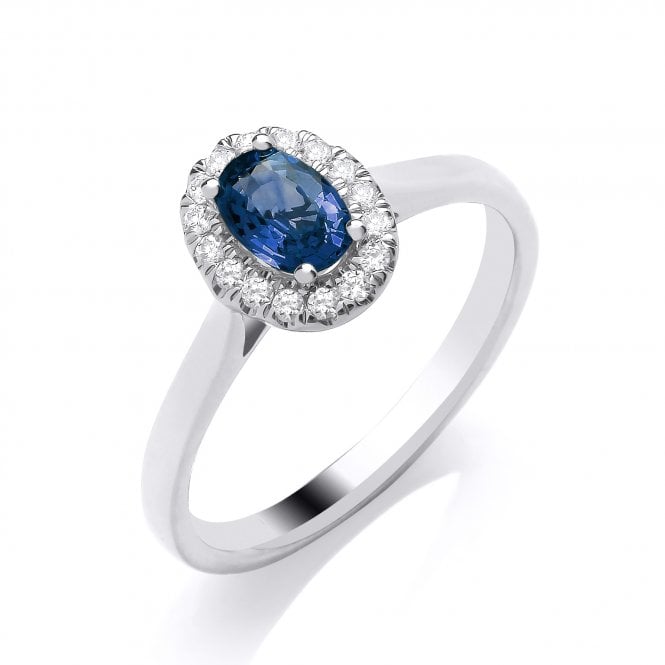 MCN Fine Jewellery Andre Mich Sapphire Halo Ring R4353-64S Y 9