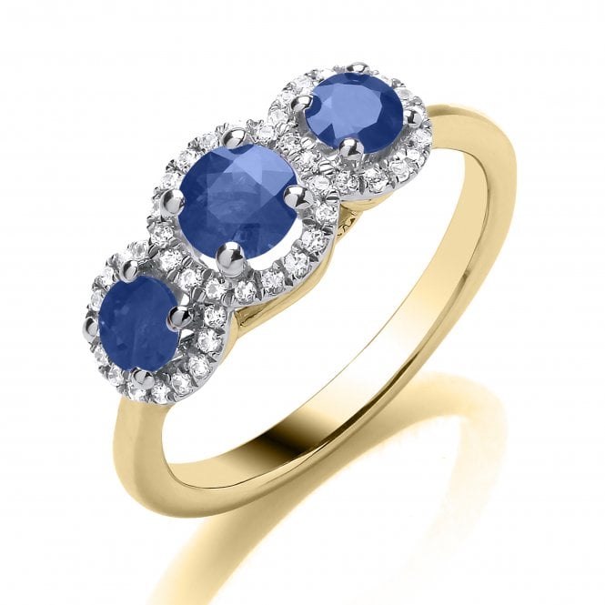 MCN Fine Jewellery Andre Mich Sapphire Halo Ring R4310050S Y 9
