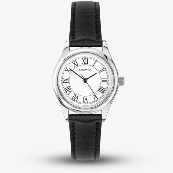 Sekonda Watches Sekonda Evans Black Leather Strap Ladies Watch 40715