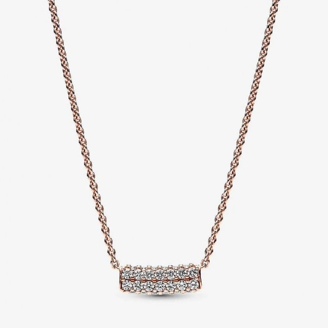 Pandora Timeless Pavé Double-row Bar Collier Necklace 382621C01