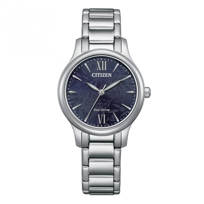 Citizen Watches Citizen Ladies Eco-Drive Blue Patterned Dial Watch EM0899-72L