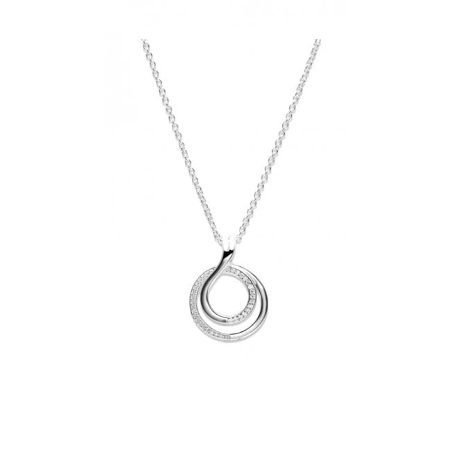 Unique Jewellery Unique & Co Sterling Rhod,CZ Circle Loop Pendant MK-797
