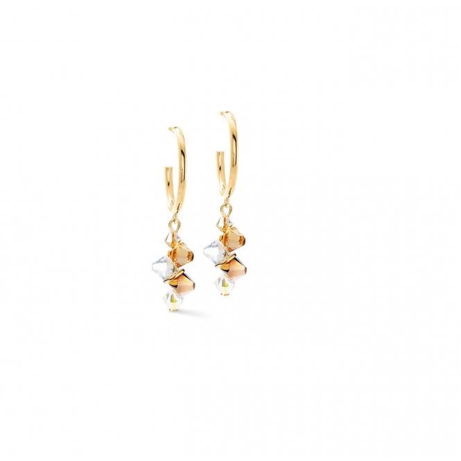 Coeur de Lion Dancing Crystals Earrings Gold-Beige 4639211016