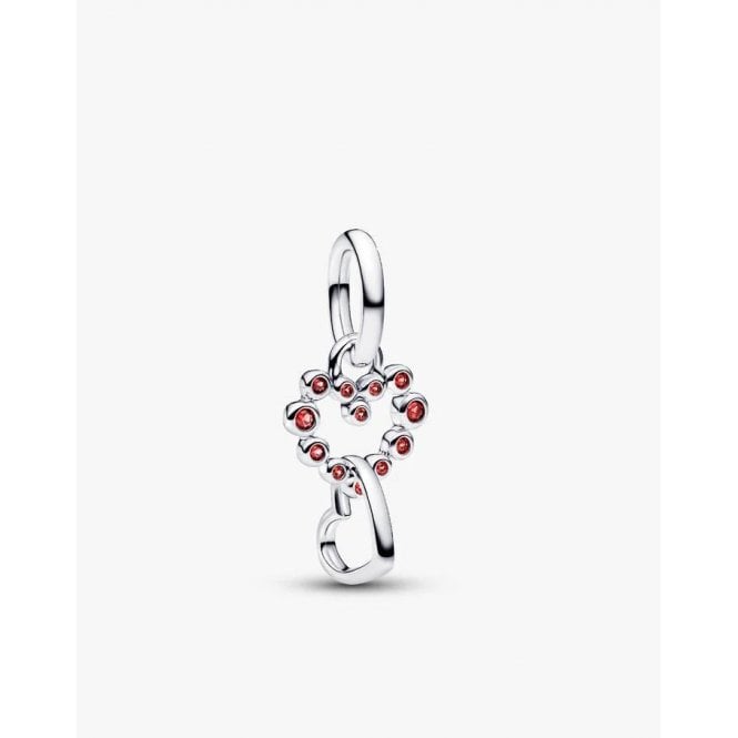 Pandora Connected Hearts & Red Stones Dangle Charm 794435C01