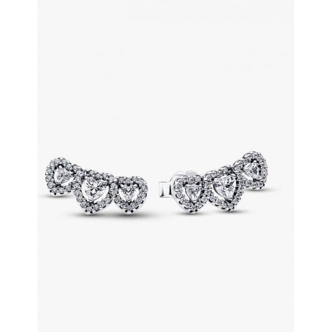 Pandora Halo Heart Trilogy Stud Earrings 294411C01