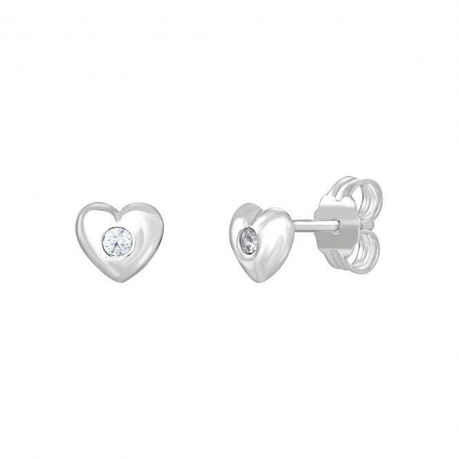 MCN Jewellery Kurate Sterling Silver CZ Heart Earrings SE312D