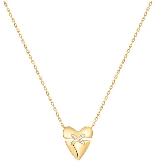 Ania Haie Gold Heart Kiss Pavé Necklace N057-02G