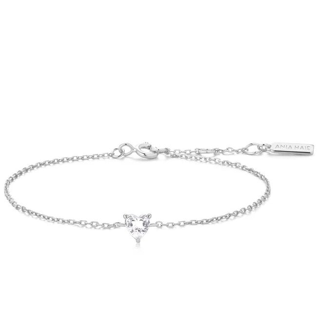 Ania Haie Silver Sparkle Heart Bracelet B074-01H
