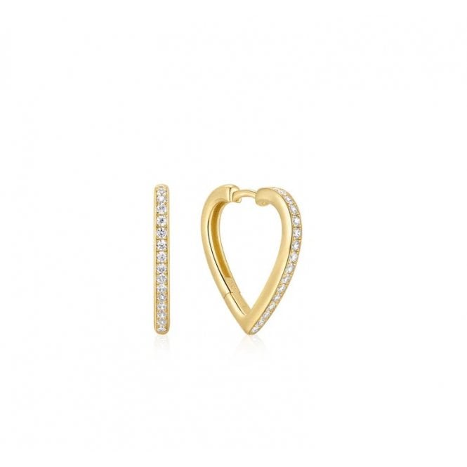 Ania Haie Gold Medium Heart Huggie Hoop Earrings E074-08G