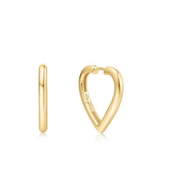 Ania Haie Gold Medium Heart Hoop Earrings E064-03G