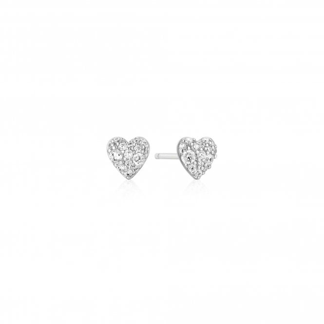 Ania Haie Silver Pavé Heart Stud Earrings E074-01H