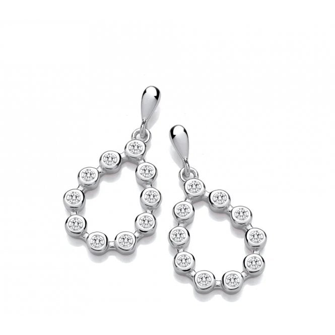 J Jaz Silver Rubover Teardrop CZ Earrings JZER183