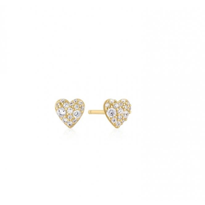 Ania Haie Gold Pavé Heart Stud Earrings E074-01G