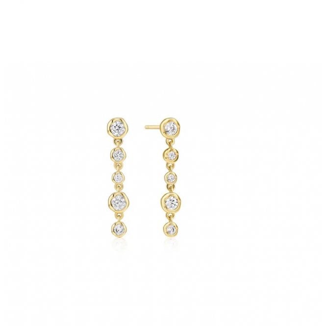 Ania Haie Gold Molten Bezel-Set Drop Stud Earrings E074-06G