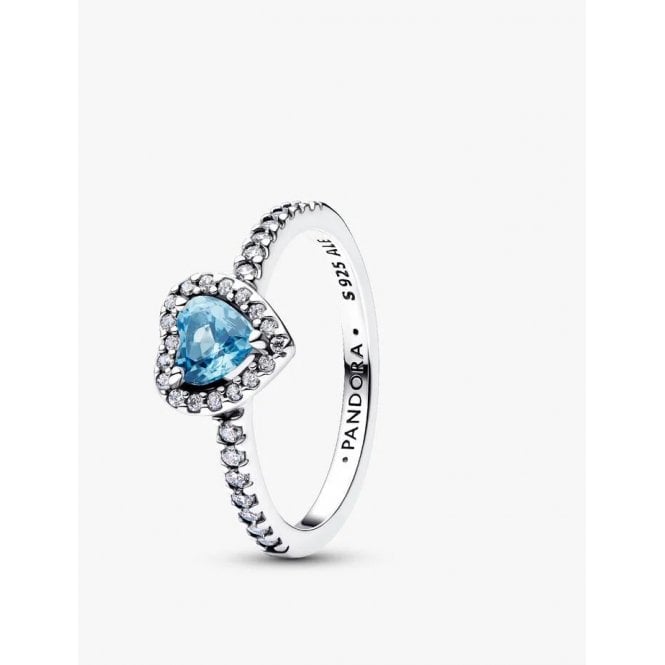 Pandora Elevated Light Blue Heart Ring 198421C10-54