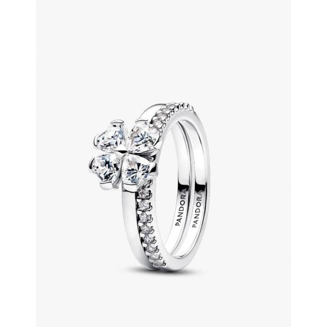 Pandora Sparkling Lucky Clover Splittable Ring 194507C01-50