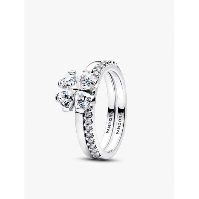 Pandora Sparkling Lucky Clover Splittable Ring 194507C01-50