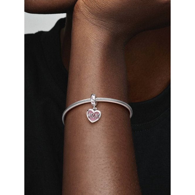 Pandora MUM HEART DANGLE PINK ENM