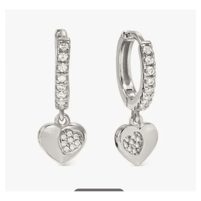 Nomination Jewellery Nomination Petit Sparkle Silver Heart Hoop Earrings 242305 004