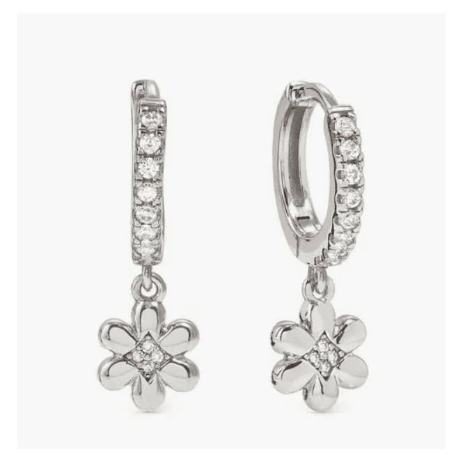 Nomination Jewellery Nomination Petit Sparkle Silver Flower Hoop Earrings 242305 010