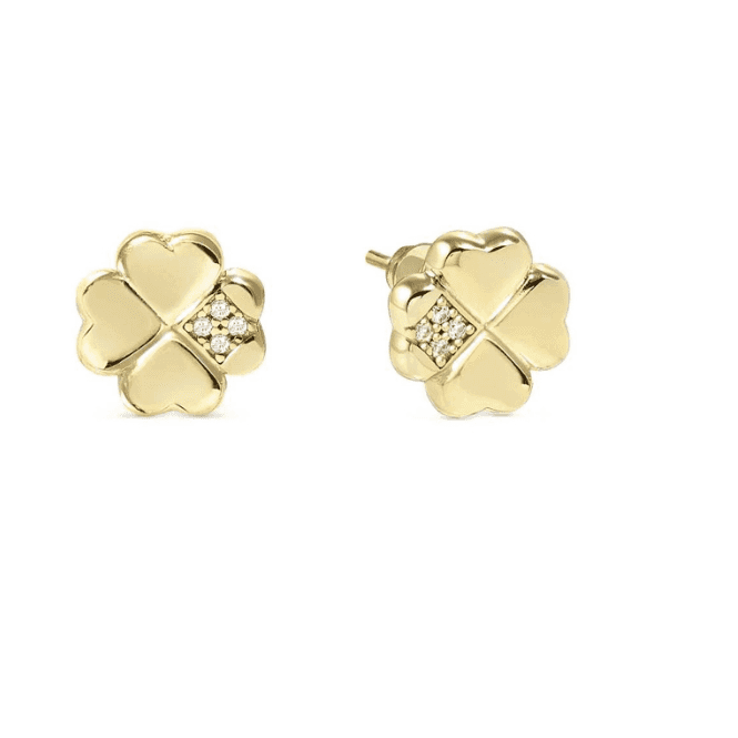 Nomination Jewellery Nomination Petit Sparkle Gold 4 Leaf Clover Earrings 242305 003