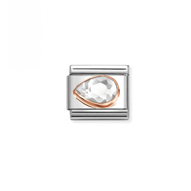 Nomination Jewellery Nomination Classic Rose Gold White Teardrop Charm 430605/010