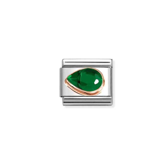 Nomination Jewellery Nomination Classic Rose Gold Green Drop Charm 430605/004
