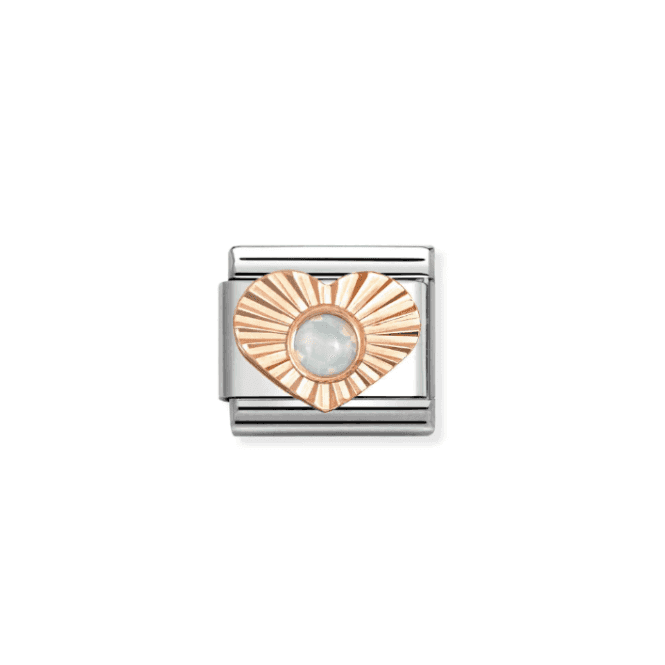 Nomination Jewellery Nomination Classic Rose Gold & Opal Heart Charm 430516/07