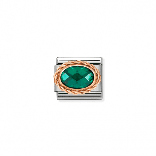 Nomination Jewellery Nomination Classic Rose Gold Emerald Green Charm 430603/027