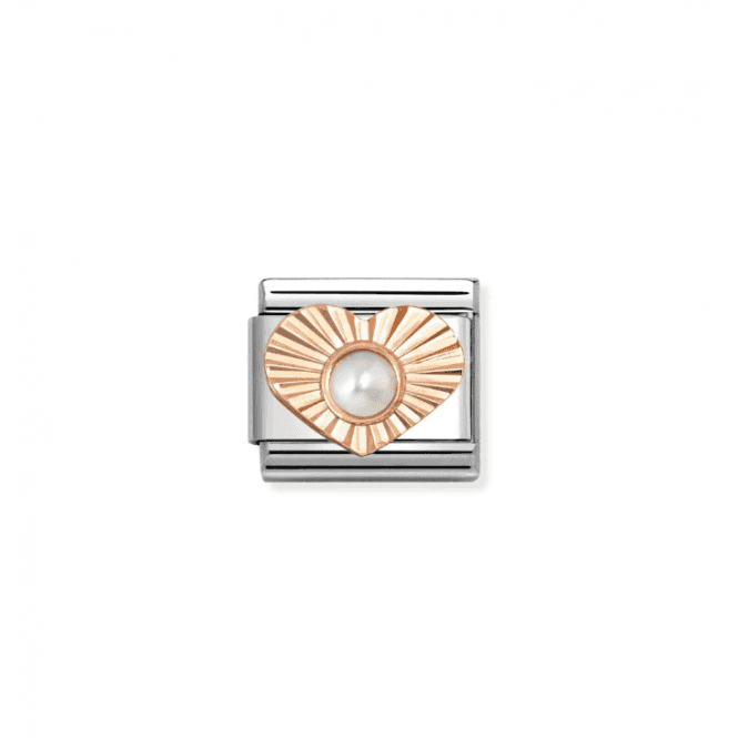 Nomination Jewellery Nomination Classic Rose Gold & Pearl Heart Charm 430516/13