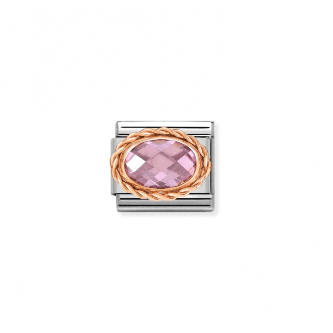 Nomination Jewellery Nomination Classic Rose Gold Faceted Pink Charm 430603/003