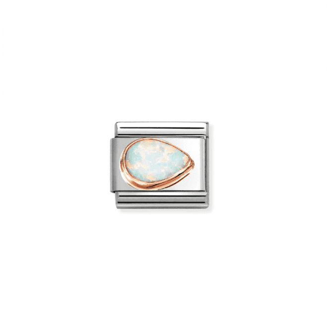 Nomination Jewellery Classic Rose Gold White Opal Right Teardrop Charm 430514/07