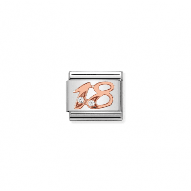 Nomination Jewellery Nomination Classic Rose Gold Number 18 Charm 430315/18