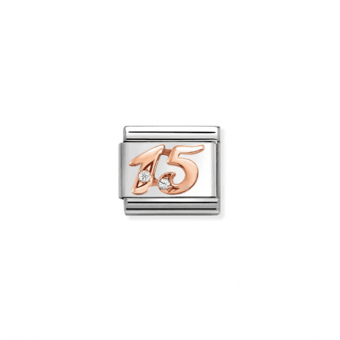 Nomination Jewellery Nomination Classic Rose Gold Number 15 Charm 430315/15