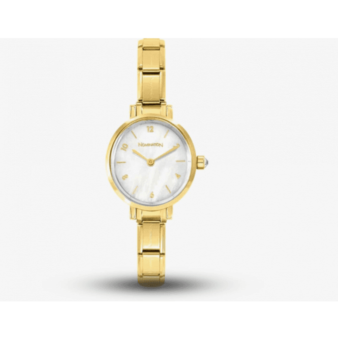 Nomination Jewellery Nomination Time Yellow PVD Mother of Pearl Oval Watch 076041 008