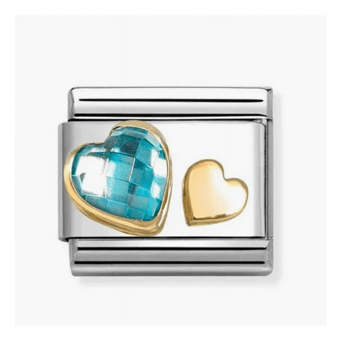 Nomination Jewellery Nomination Classic Gold Hearts Blue Zirconia Charm 030613/07