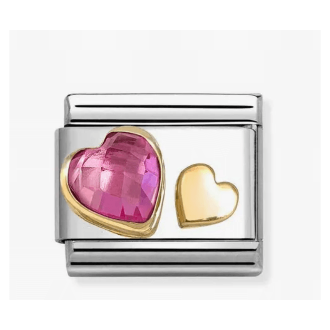 Nomination Jewellery Nomination Classic Gold Hearts Pink Zirconia Charm 030613/09