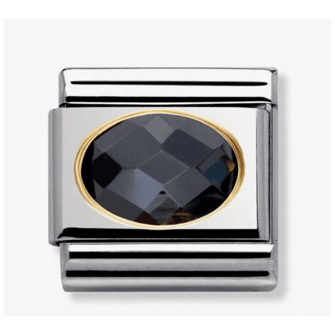 Nomination Jewellery Nomination Oval Black Faceted Composable Charm 0306010/11