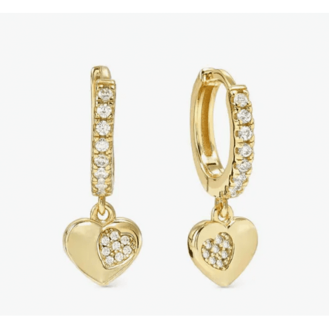 Nomination Jewellery Nomination Petit Sparkle Gold Heart Hoop Earrings 242305 006