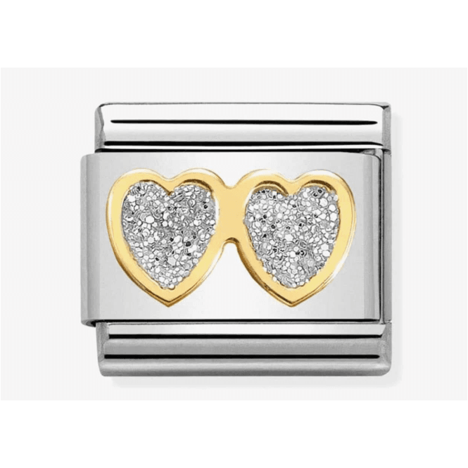 Nomination Jewellery Nomination Classic Gold Double Heart Glitter Charm 030220/01