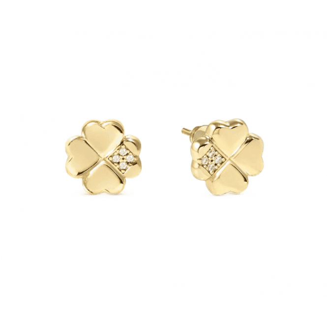 Nomination Jewellery Nomination Petit Sparkle Gold 4 Leaf Clover Earrings 242304 003
