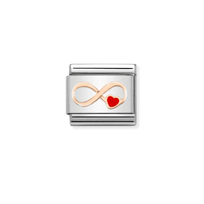 Nomination Jewellery Nomination Classic Rose Gold Infinity Red Heart Charm 430202/12