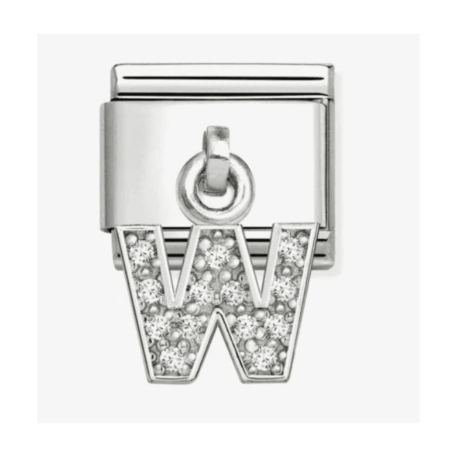 Nomination Jewellery Letter W Zirconia Pendant Charm 331818/23