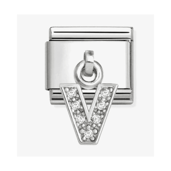 Nomination Jewellery Letter V Zirconia Pendant Charm 331818/22