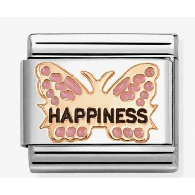 Nomination Jewellery Nomination Rose Gold Pink Butterfly Happiness Charm 430202/49